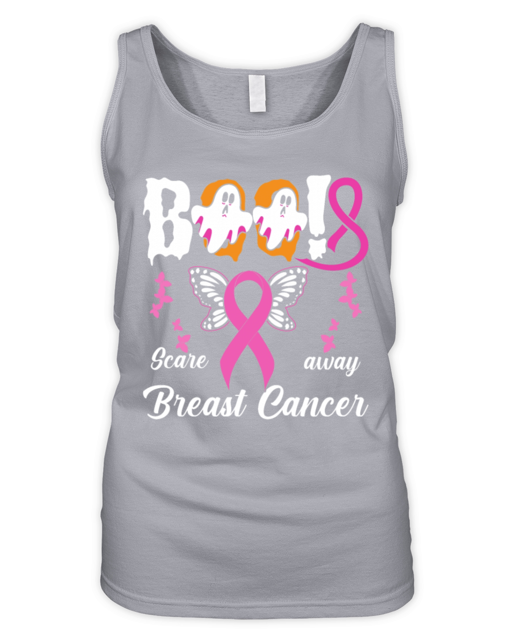 Scare away Breast Cancer Pink Ribbon Halloween Organic Women's Tank Top