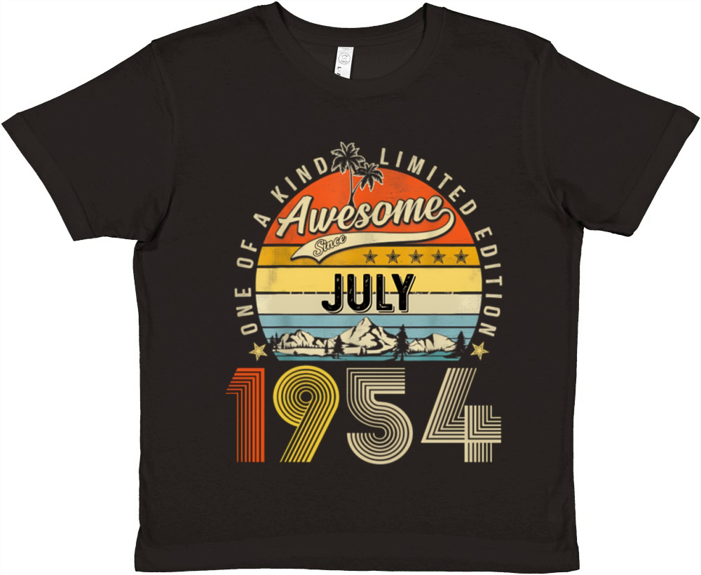 Awesome Since July 1954 Vintage 70th Birthday Premium Kids Crewneck T-shirt