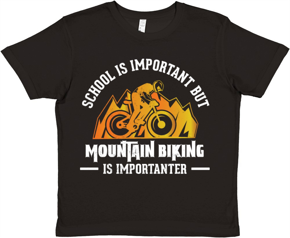 Mountain Bike MTB Vintage Slogan Funny Premium Kids Crewneck T-shirt
