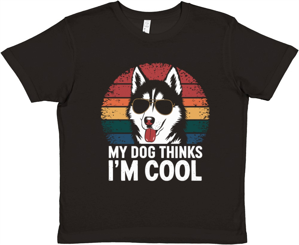 Siberian Husky My Dog Thinks Im Cool Premium Kids Crewneck T-shirt