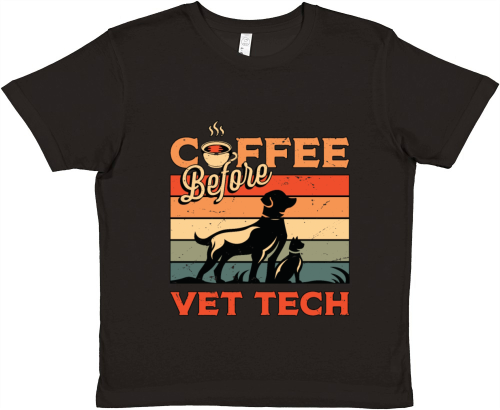 Vet Tech Coffee Before Vet Nurse Coffee Lover Premium Kids Crewneck T-shirt