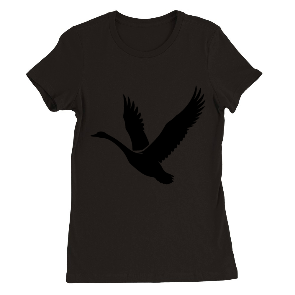 Swan Wild Birds Tattoo Style Premium Womens Crewneck T-shirt