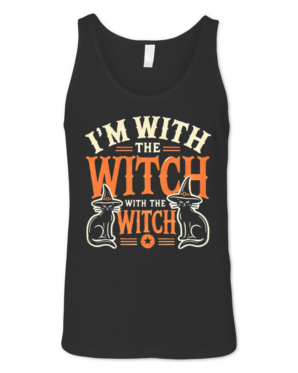 Im With The Witch Black Cat Halloween Spooky Vibe Unisex Jersey Tank