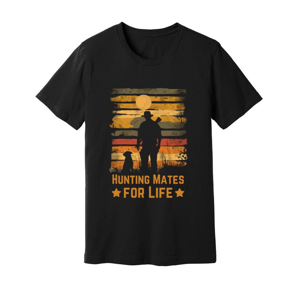 Hunting with dog retro Unisex Jersey Tee
