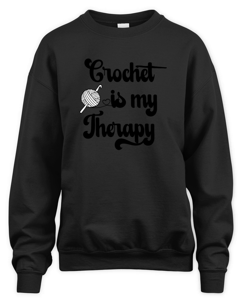 Crochet is my Therapy Quote with Yarn Ball Unisex Premium Crewneck Sweatshirt