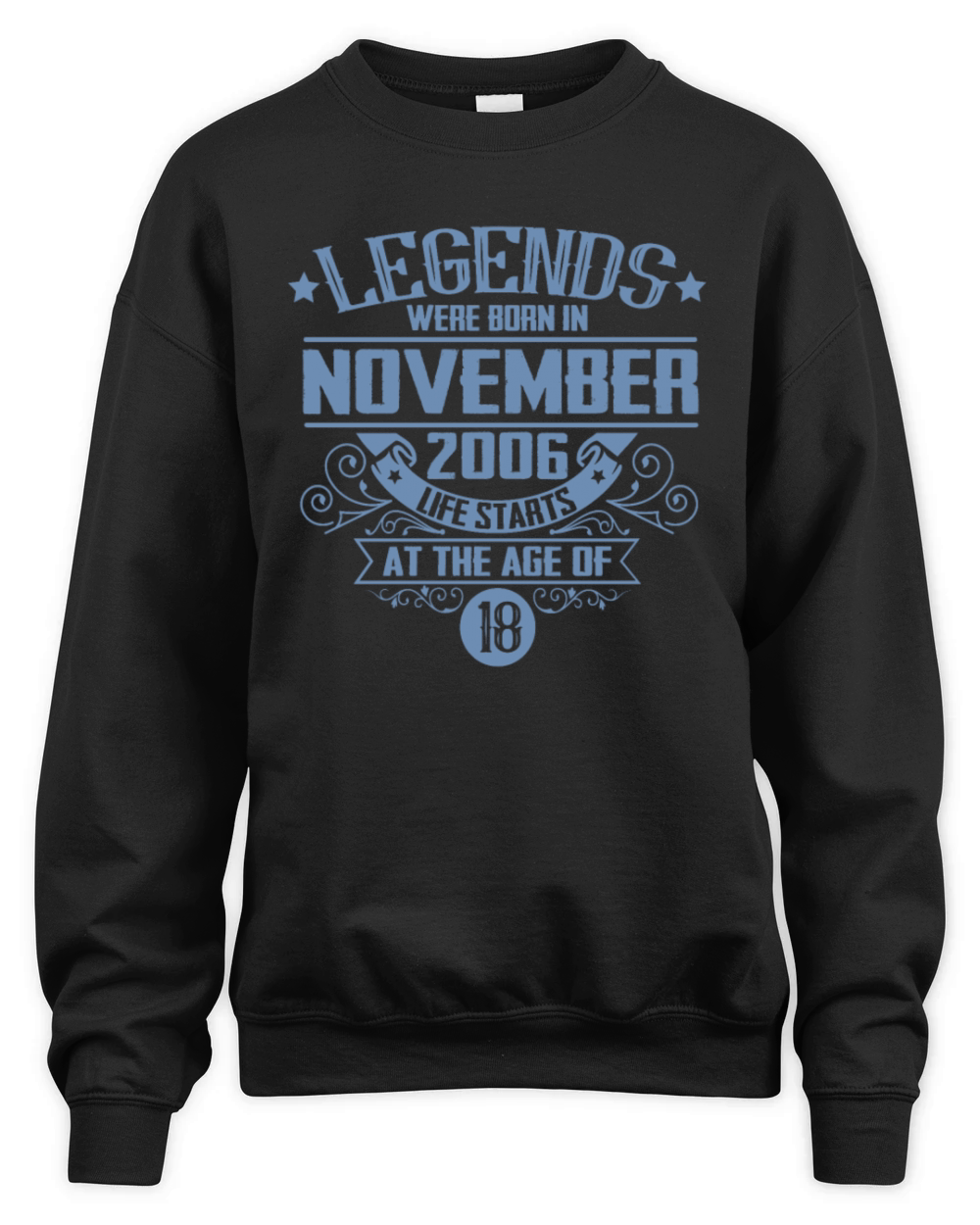 Legends Born November 2006 18 Birthday Vintage Unisex Premium Crewneck Sweatshirt