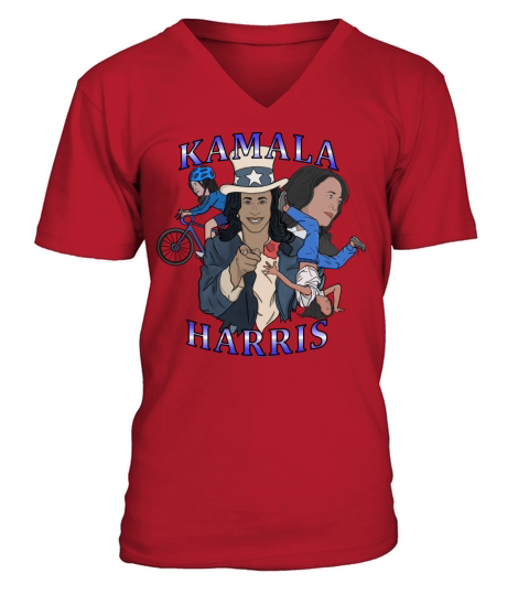 Kamala Harris Bootleg Rap Style Election V-Neck T-shirt