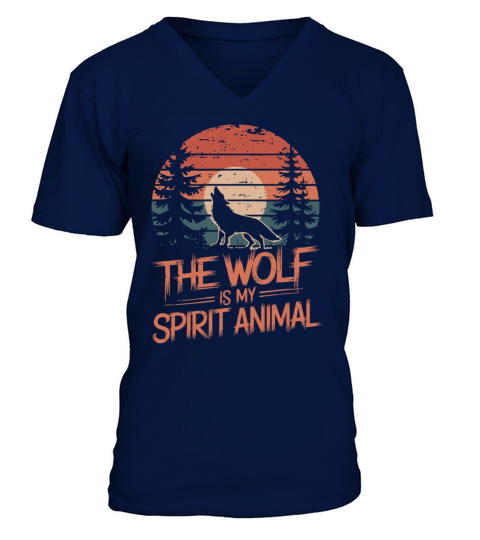 The Wolf Is My Spirit Animal Howling Wolf V-Neck T-shirt