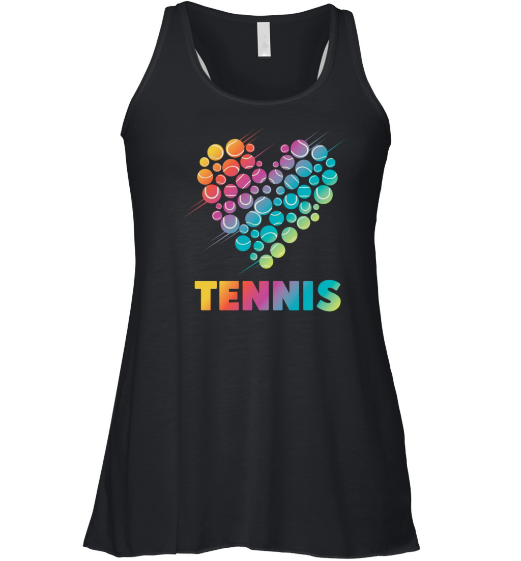 Funny Tennis Player Racket Heart Women's Flowy Tank Top