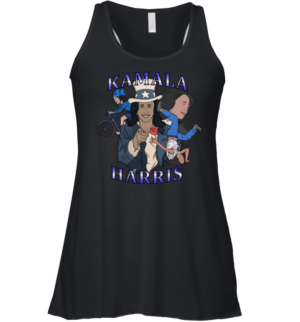 Kamala Harris Bootleg Rap Style Election Women's Flowy Tank Top