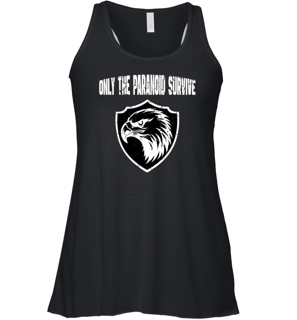 Only The Paranoid Survive Vintage White Women's Flowy Tank Top