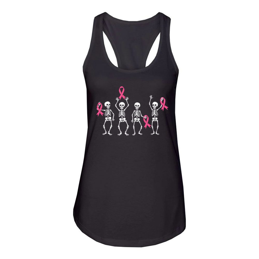 Peace Love Cure Pink Ribbon Family Breast Cancer Women's Racerback Tank