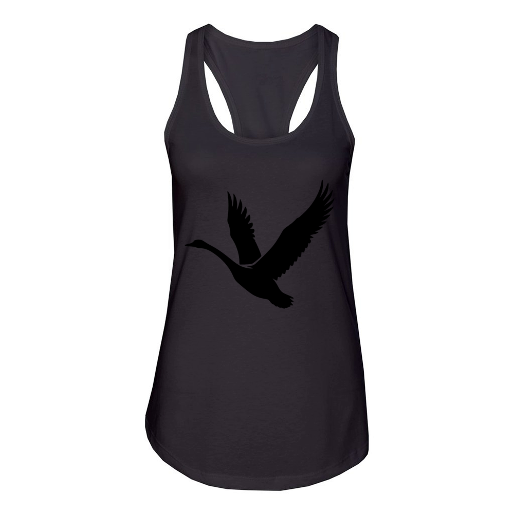 Swan Wild Birds Tattoo Style Women's Racerback Tank