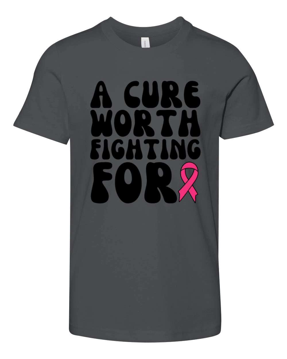 A Cure Worth Fighting For Breast Cancer Youth Unisex Jersey Tee