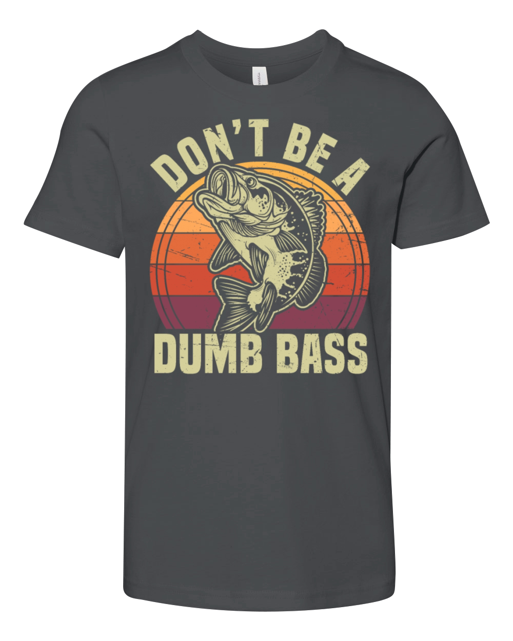 Dont Be A Dumb Bass Funny Fishing Pun Youth Unisex Jersey Tee