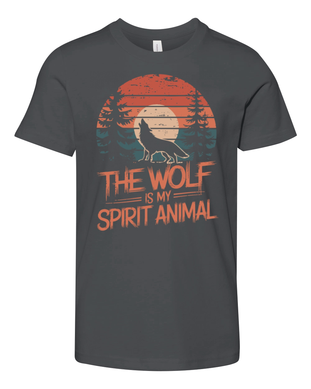 The Wolf Is My Spirit Animal Howling Wolf Youth Unisex Jersey Tee