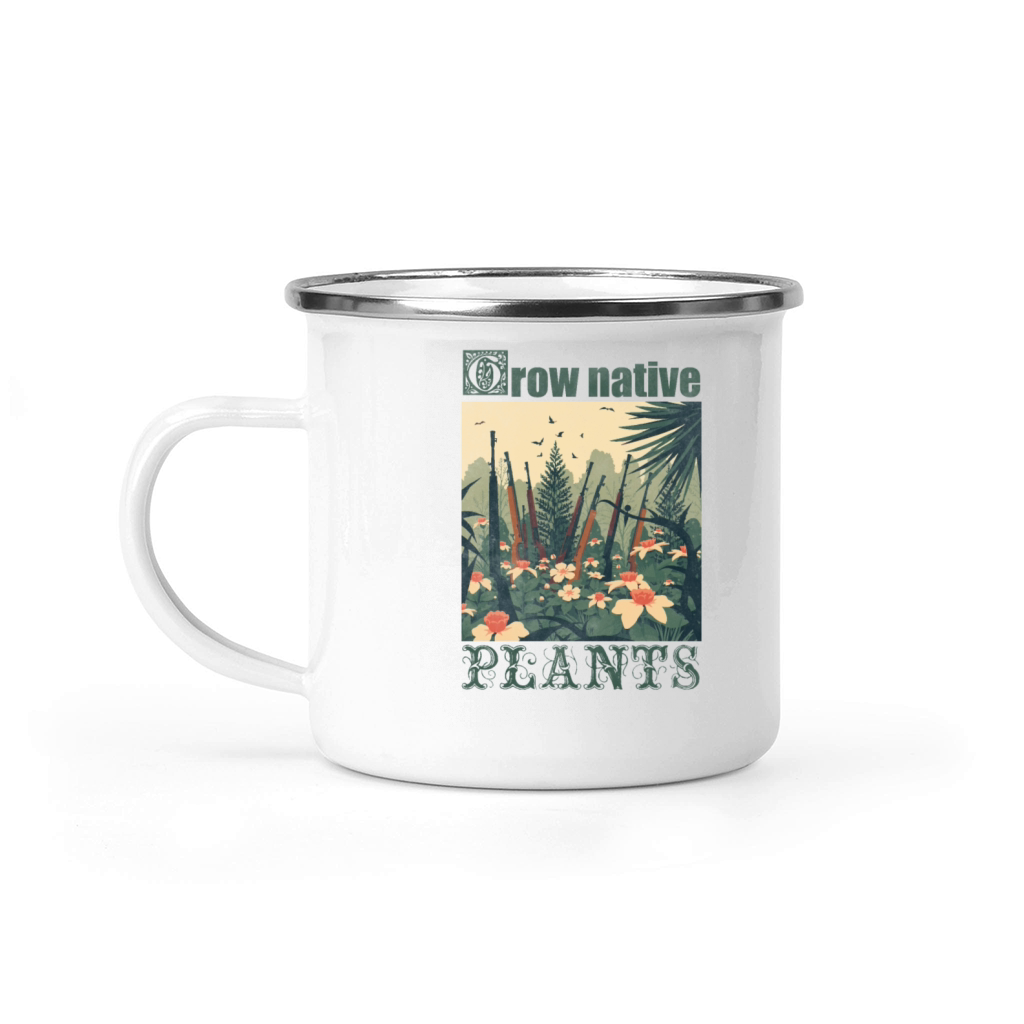 Grow native plants vintage guns Camping Mug