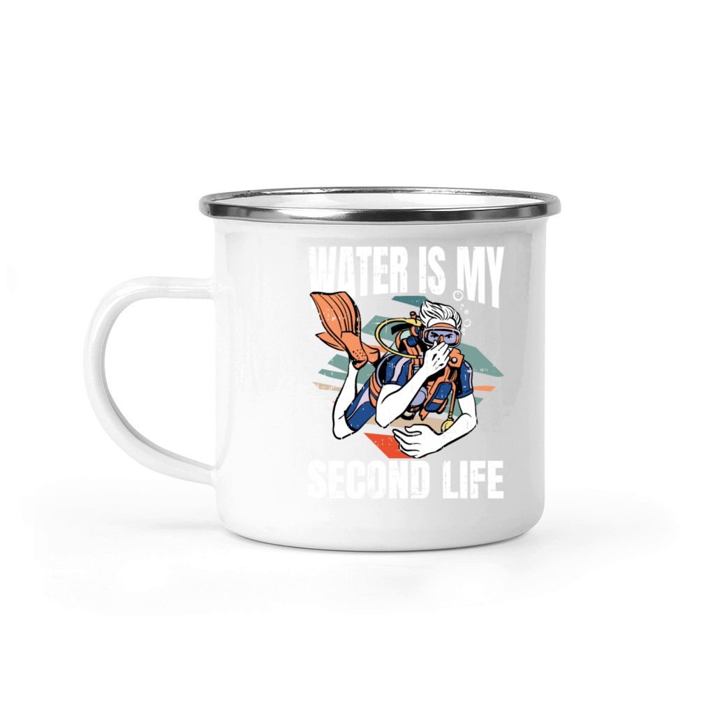 Water Is My Second Life Camping Mug