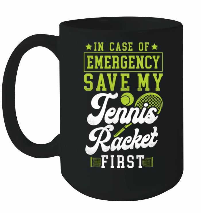Funny Tennis Player Racket In Case Ceramic Mug