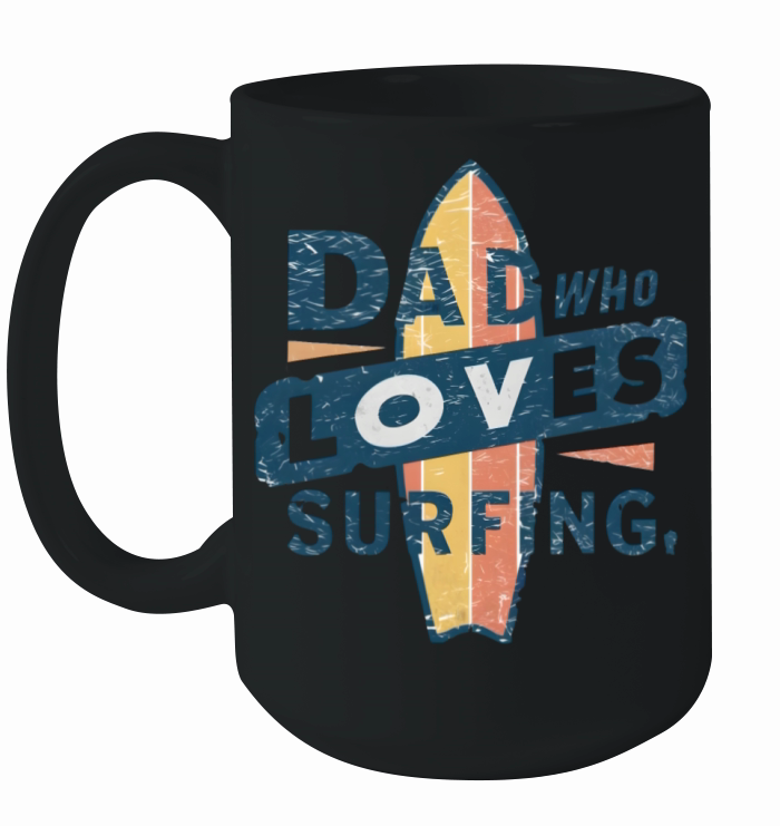 Vintage Surfboard Graphic for Surfing Dad Ceramic Mug