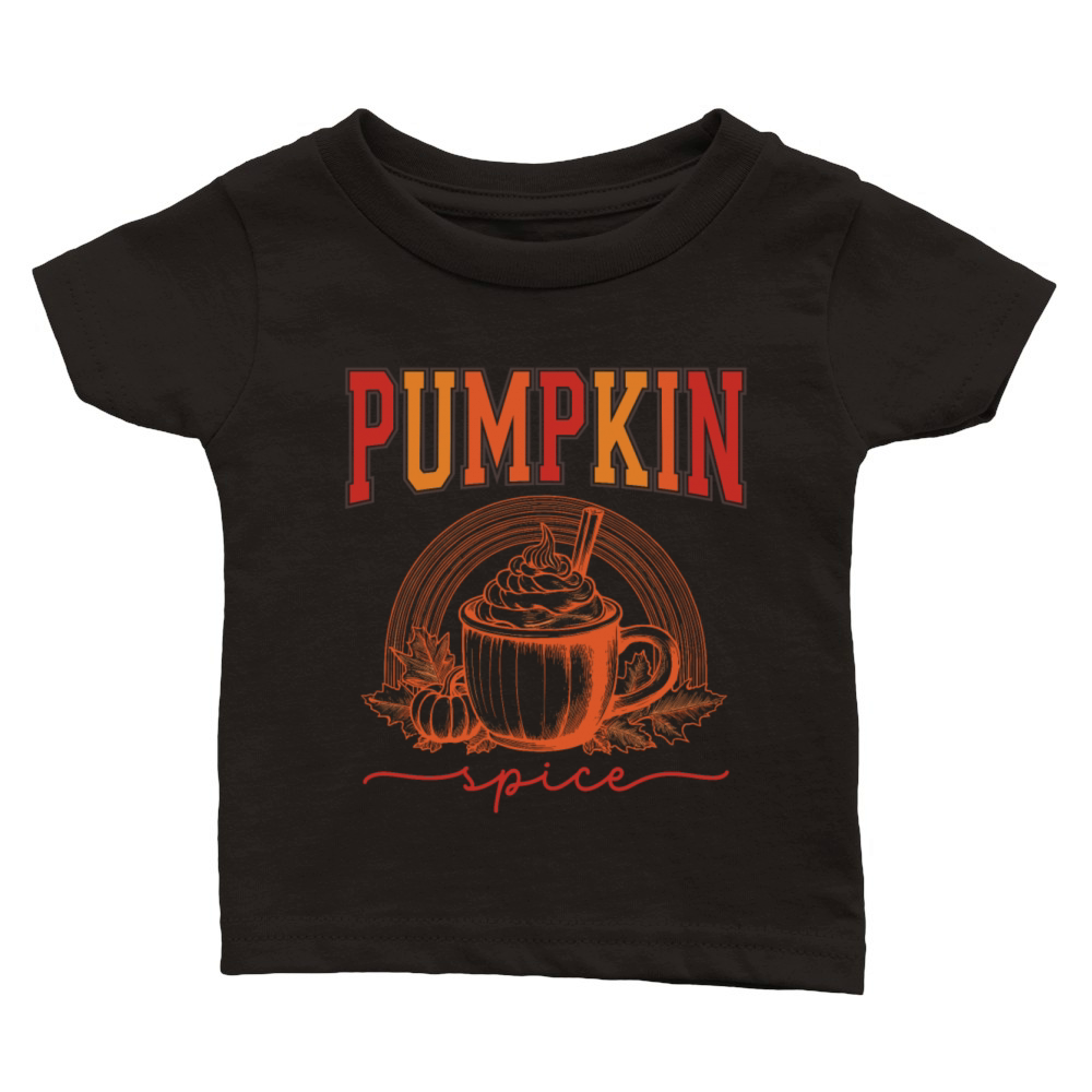 Cozy Pumpkin Spice Fall Vibes Classic Baby Crewneck T-shirt