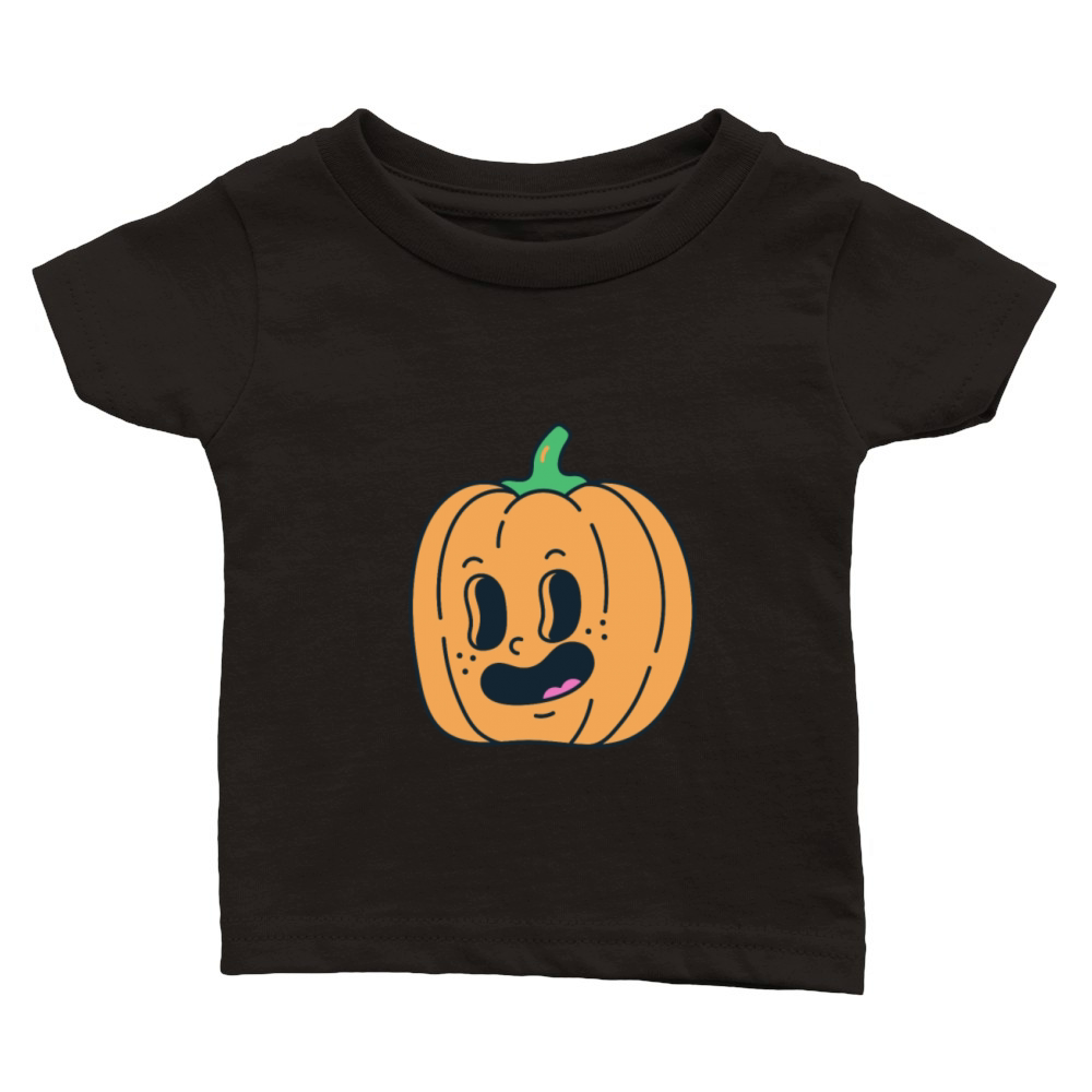 Funny vintage pumpkin face Classic Baby Crewneck T-shirt