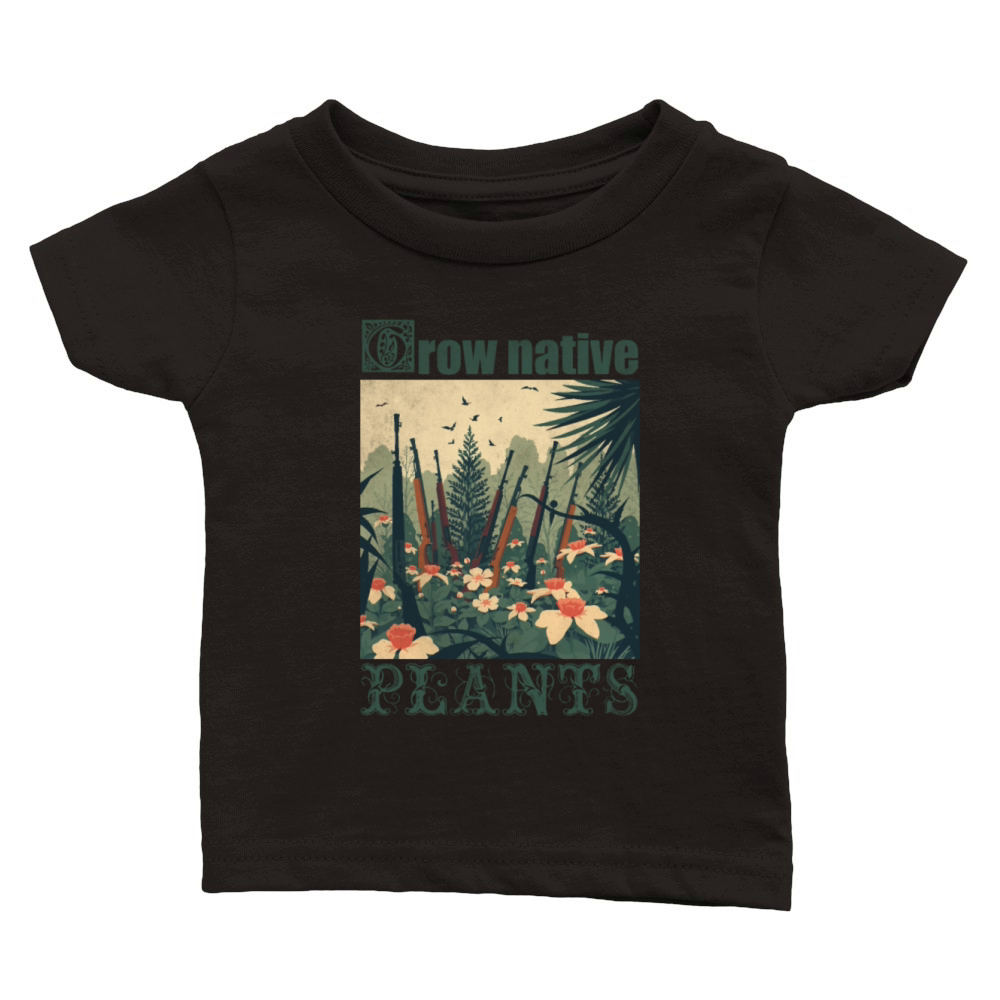 Grow native plants vintage guns Classic Baby Crewneck T-shirt