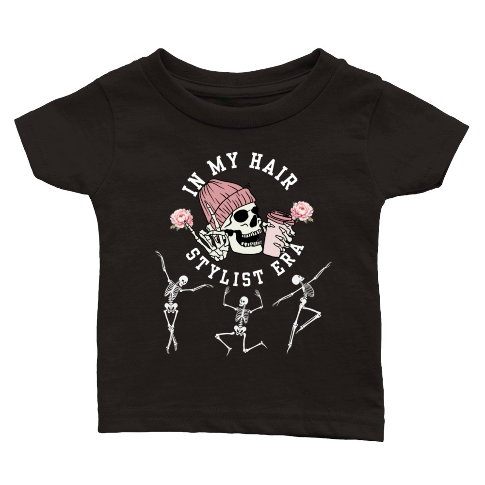 In My Hair Stylist Era Hairstylist Dance Skeleton Classic Baby Crewneck T-shirt