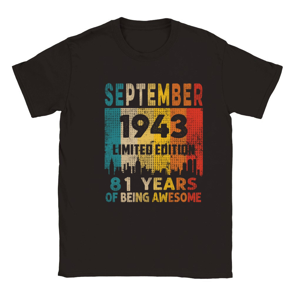 Born in SEPTEMBER 1943 Vintage 81st Birthday Gift Classic Kids Crewneck T-shirt
