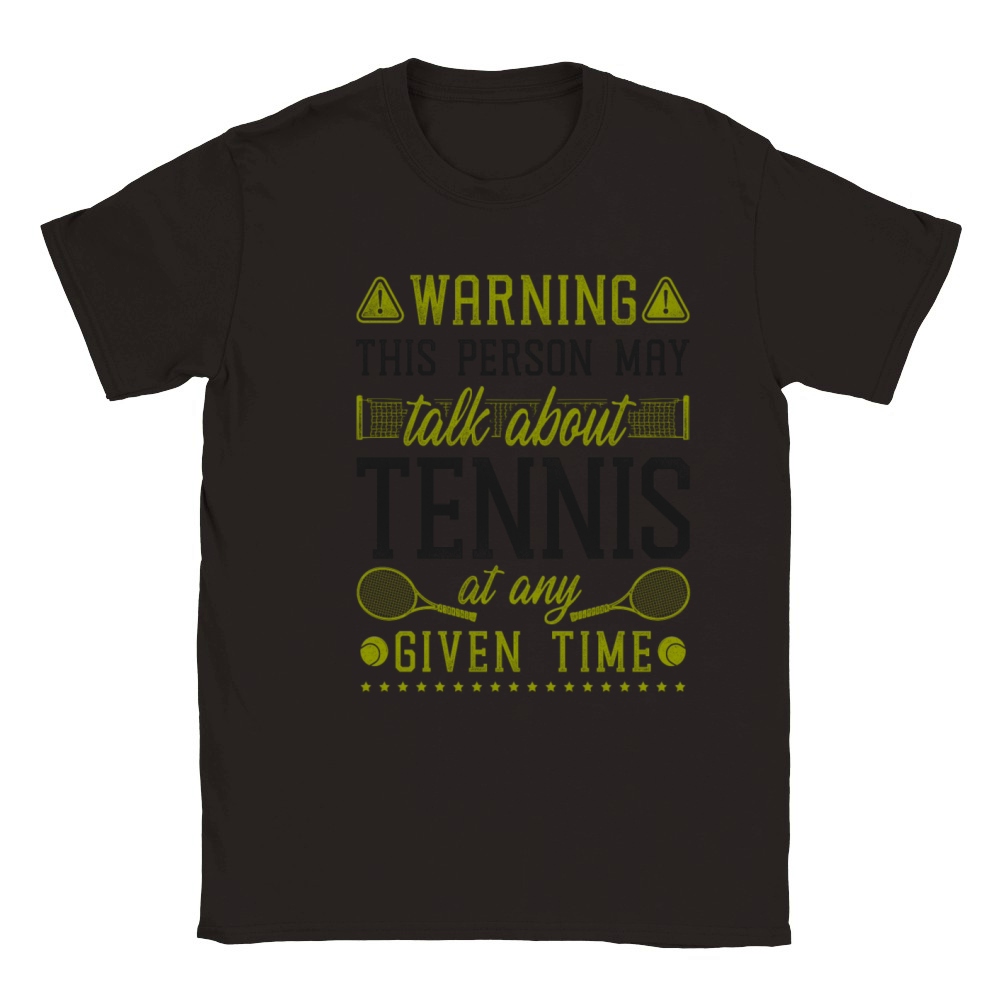 Funny Tennis Player Racket Warning Classic Kids Crewneck T-shirt