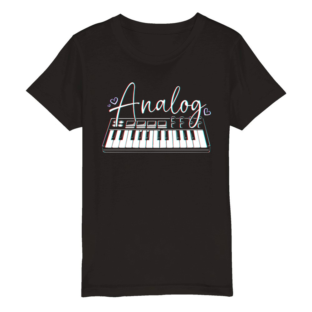 Vintage Analog Beat Maker Music Producer Organic Kids Crewneck T-shirt