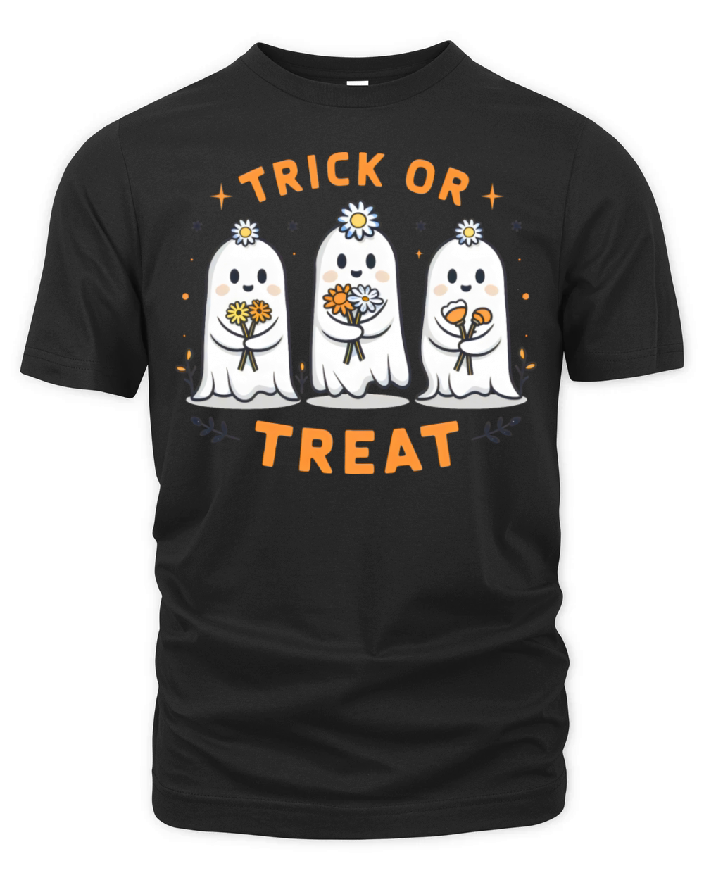 3 Ghosts Cute Halloween Trick or Treat Organic Unisex T-shirt