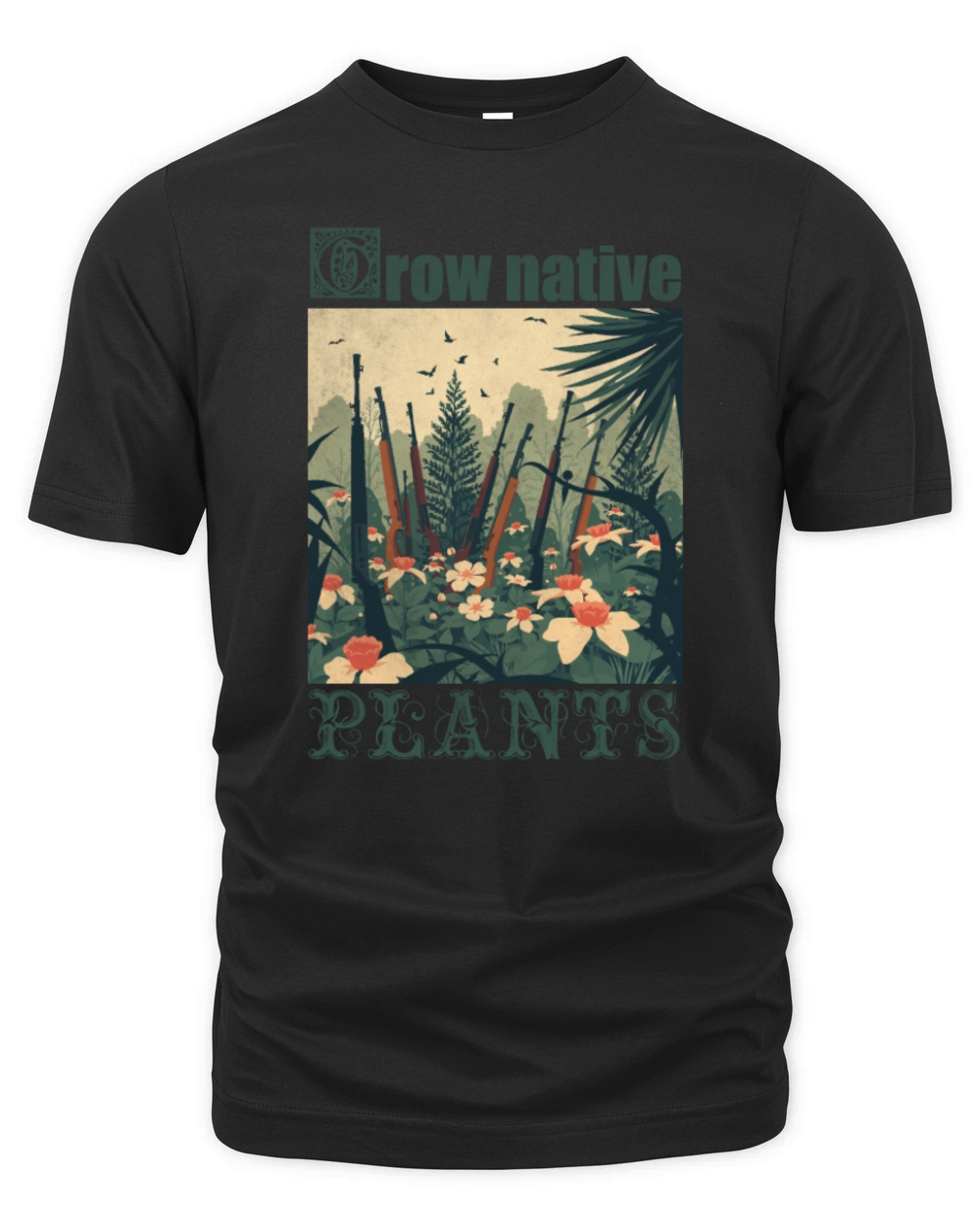 Grow native plants vintage guns Organic Unisex T-shirt