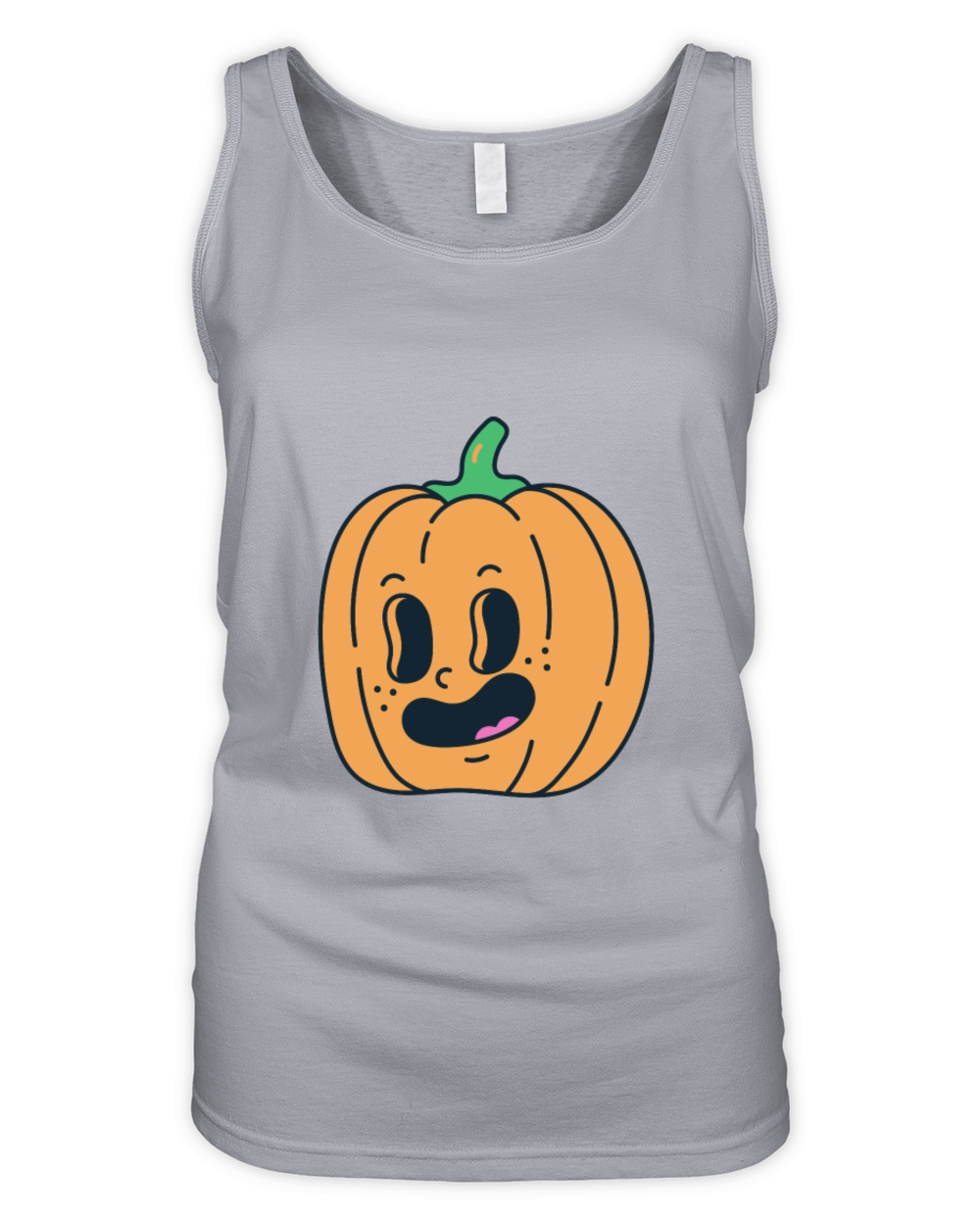 Funny vintage pumpkin face Organic Women's Tank Top