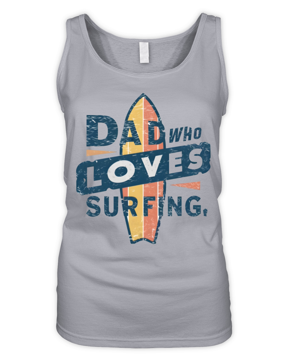 Vintage Surfboard Graphic for Surfing Dad Organic Women's Tank Top