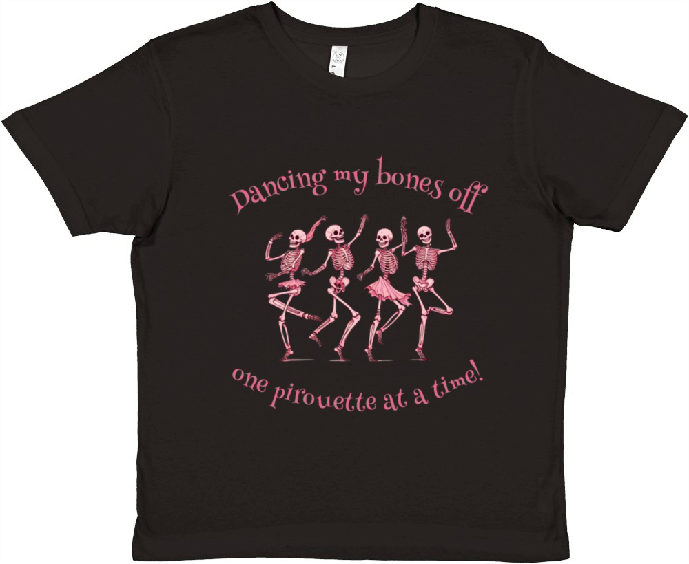 Skeleton Ballerina funny Pirouette quote Halloween Premium Kids Crewneck T-shirt