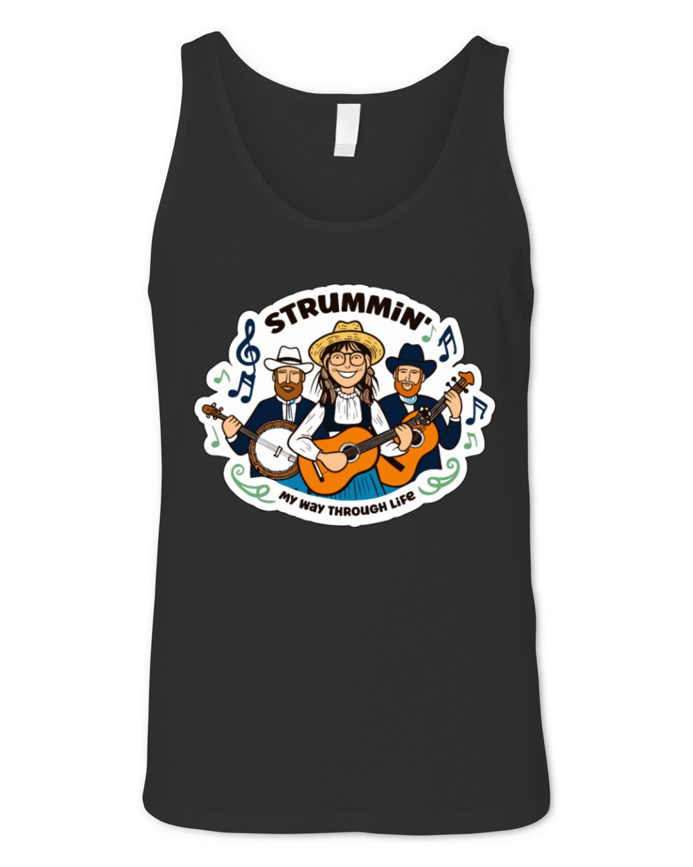 Bluegrass Music Strummin Unisex Jersey Tank