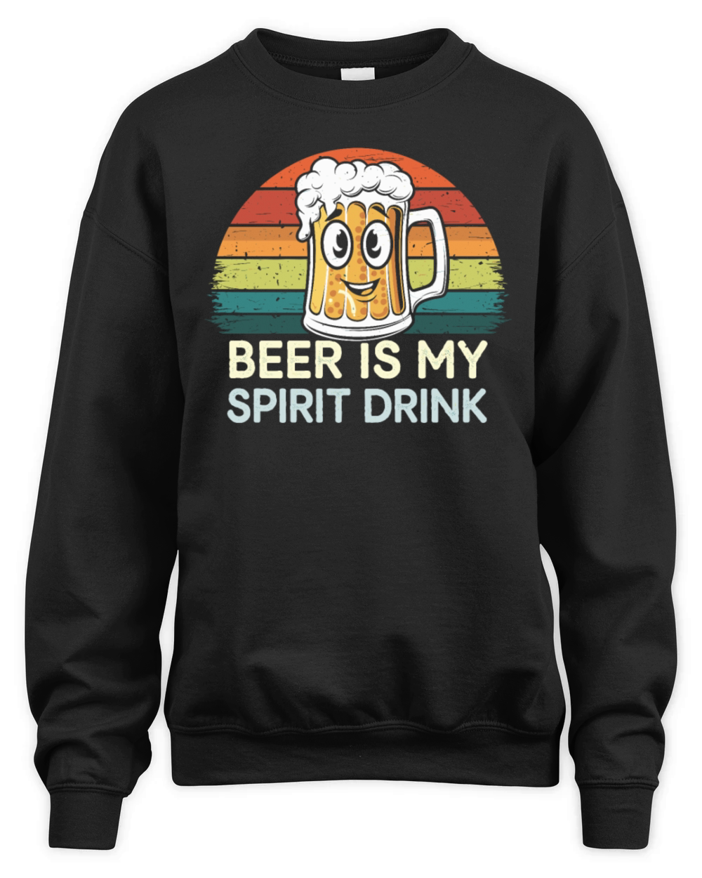 Beer Is My Spirit Drink Retro Mug Unisex Premium Crewneck Sweatshirt