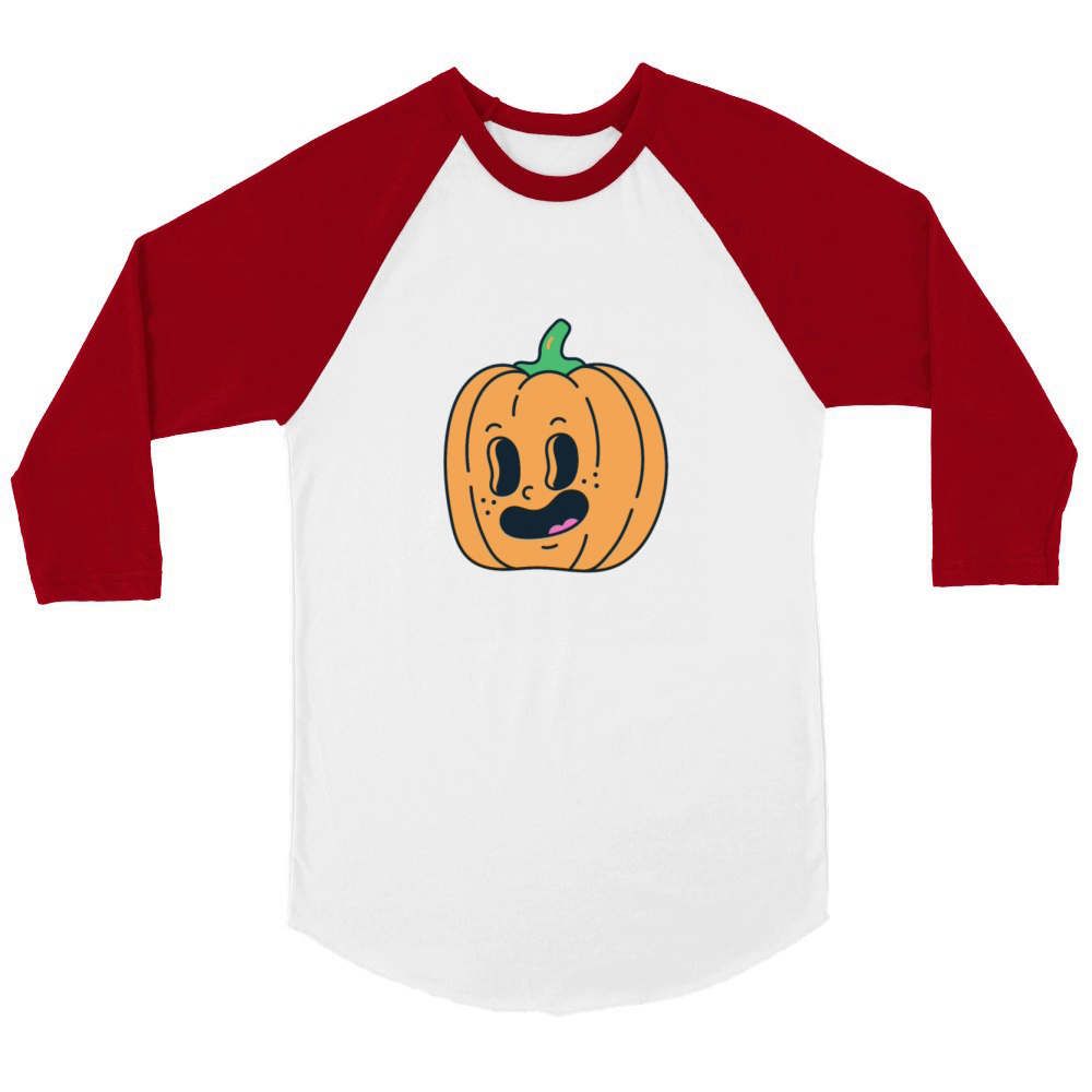Funny vintage pumpkin face Unisex ¾ sleeve Raglan T-shirt