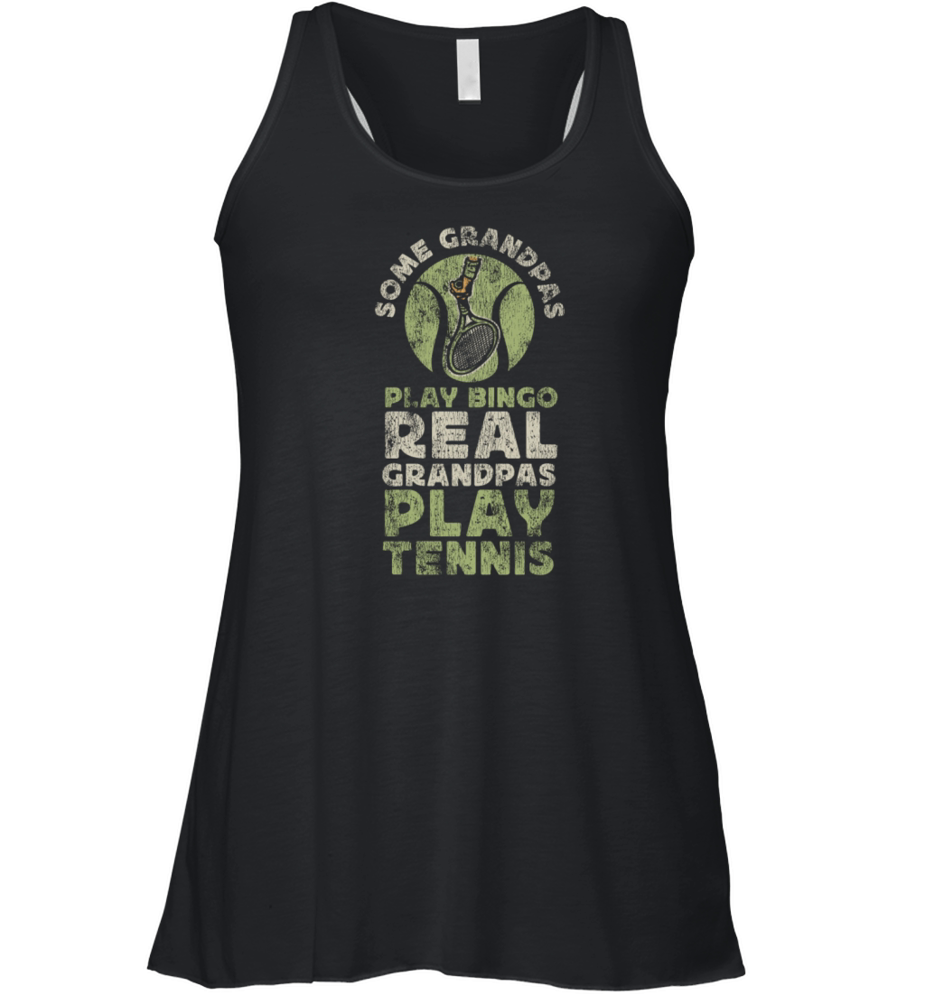 Funny Tennis Player Racket Grandpa Women's Flowy Tank Top