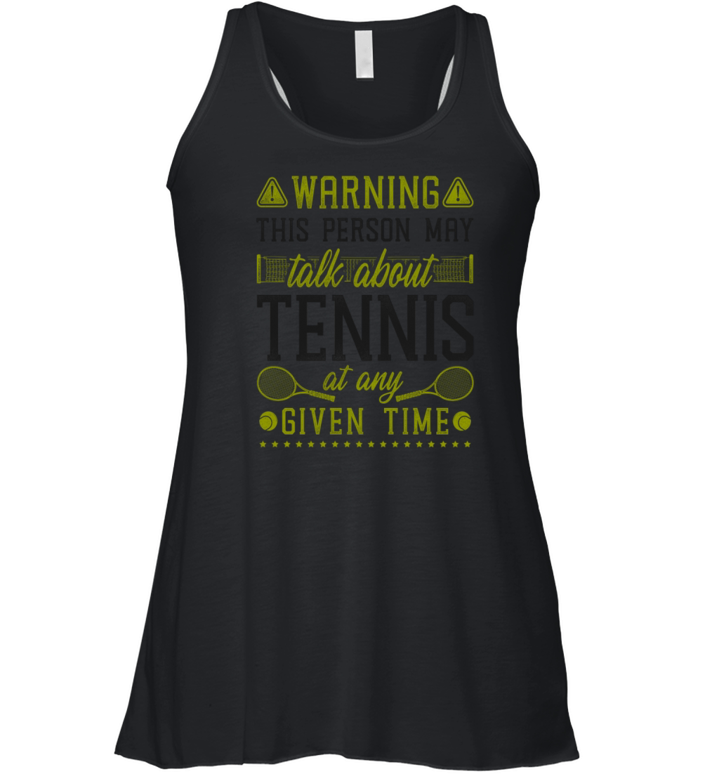 Funny Tennis Player Racket Warning Women's Flowy Tank Top