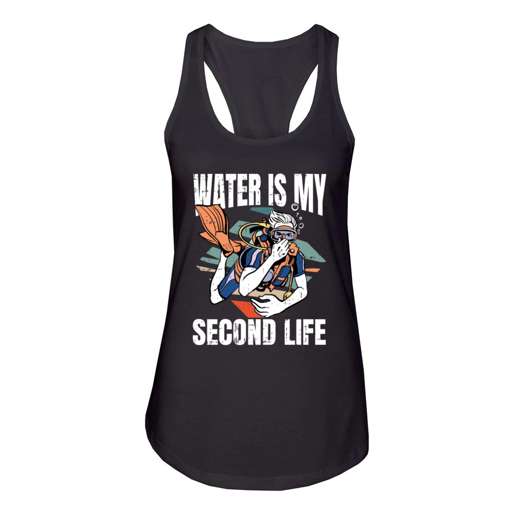 Water Is My Second Life Women's Racerback Tank