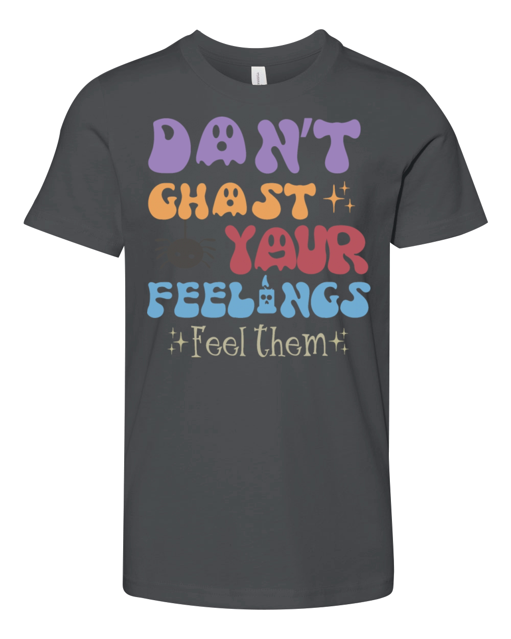 Mental Health Halloween Dont Ghost Your Feelings Youth Unisex Jersey Tee