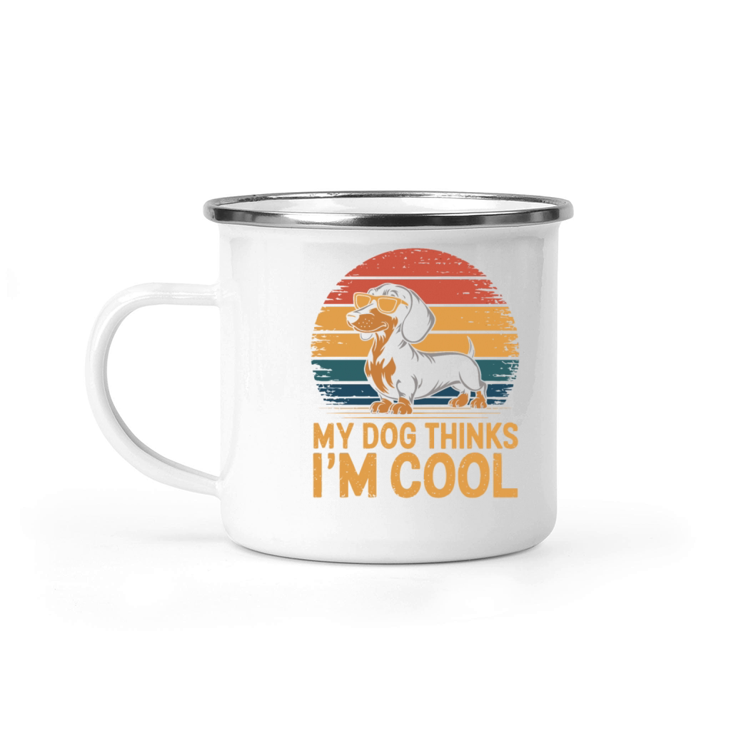 Dachshund My Dog Thinks Im Cool Camping Mug