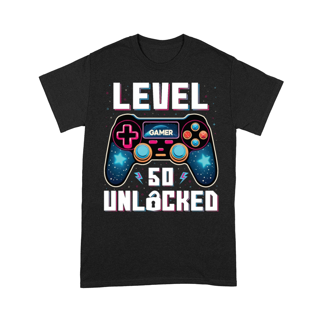Level 50 Unlocked 50th Birthdays Gamer Gift Comfort T-shirt