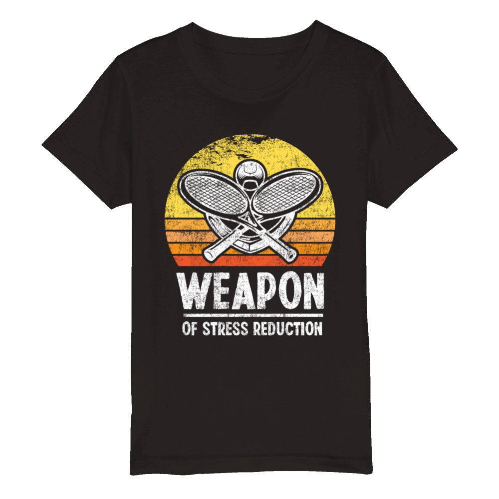 Funny Tennis Player Racket Retro Organic Kids Crewneck T-shirt