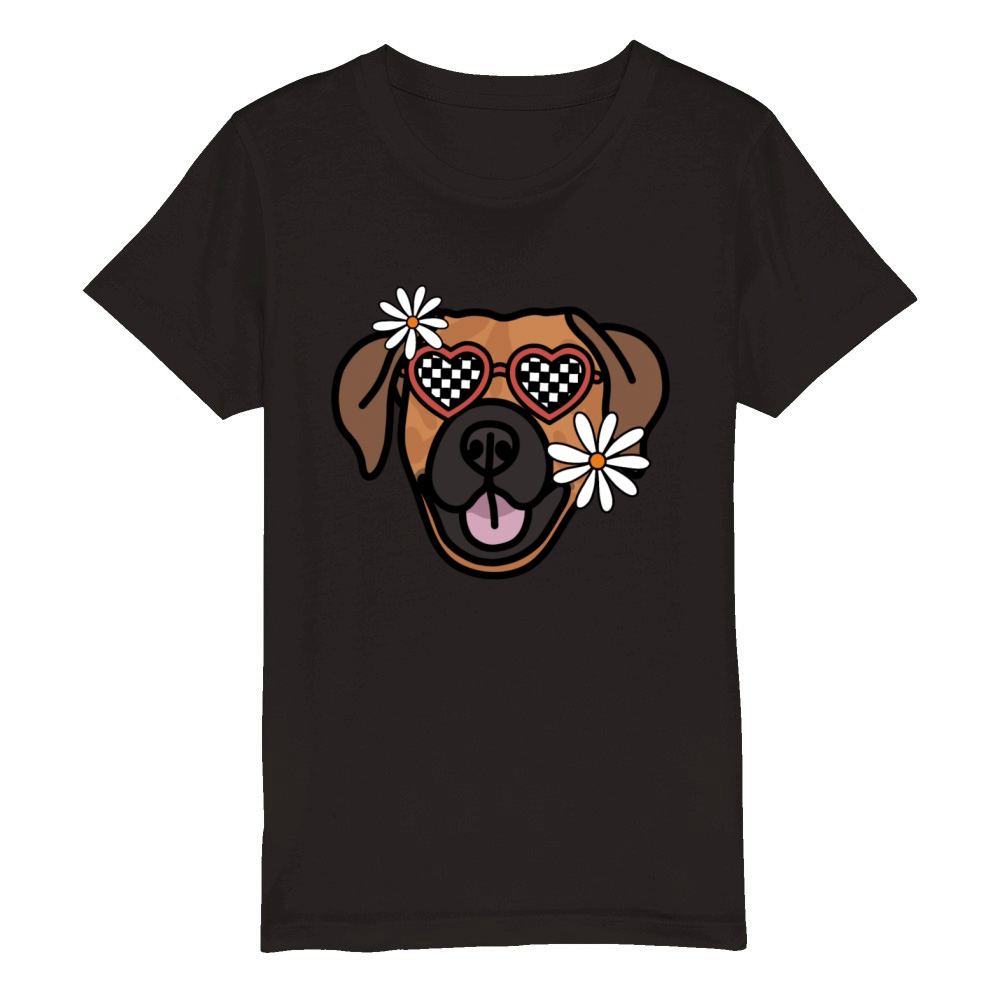 Rhodesian Ridgeback Retro Dog Organic Kids Crewneck T-shirt