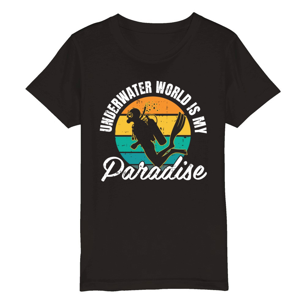 Underwater World Is My Paradise Organic Kids Crewneck T-shirt