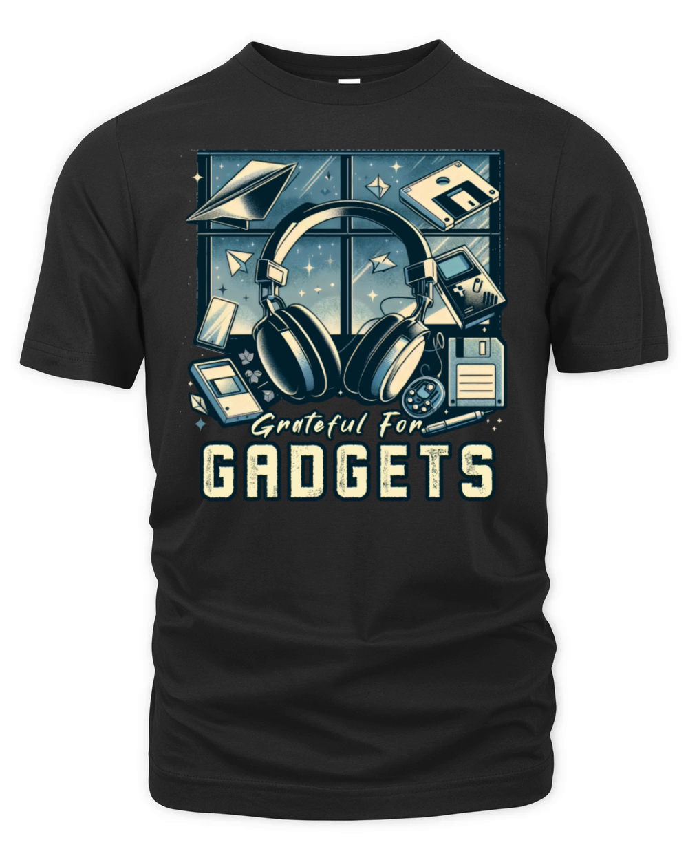 Grateful For Gadgets Nostalgia Fun Thanksgiving IT Organic Unisex T-shirt