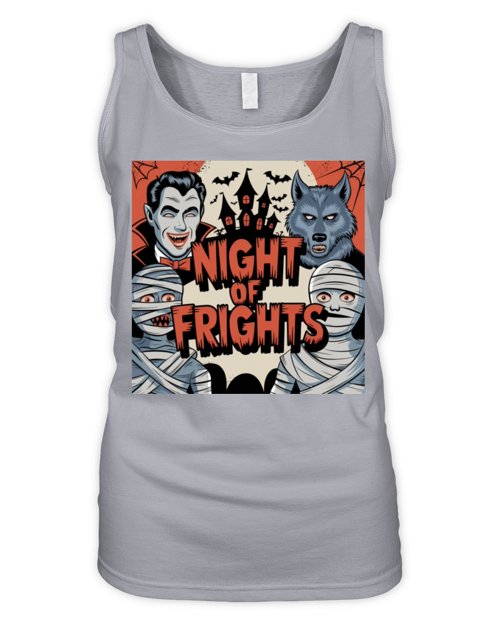 a retro themed halloween t shirt with a vintage c Organic Women's Tank Top